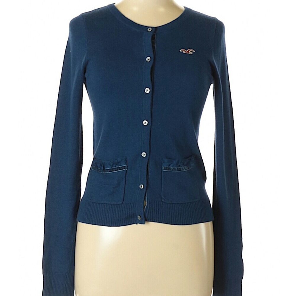 Hollister navy blue cardigan